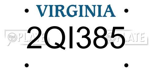 2QI385 Virginia License Plate