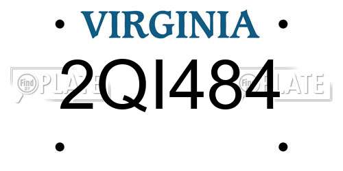 2QI484 Virginia License Plate