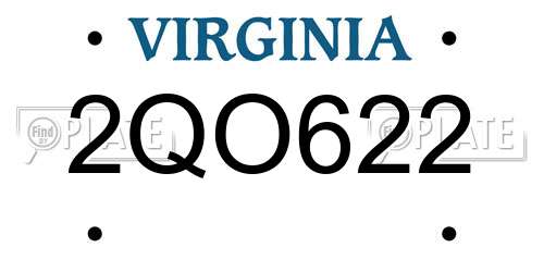 2QO622 Virginia License Plate