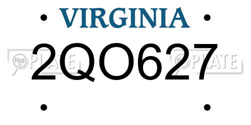 2QO627 Virginia License Plate