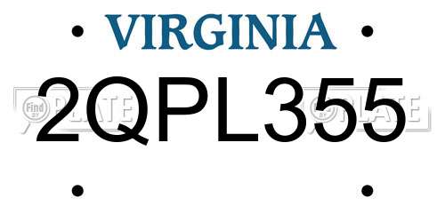 2QPL355 Virginia License Plate