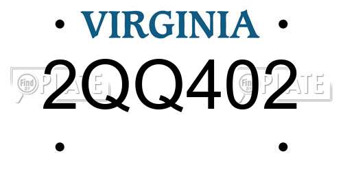2QQ402 Virginia License Plate