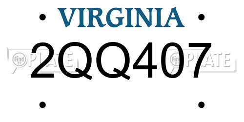 2QQ407 Virginia License Plate