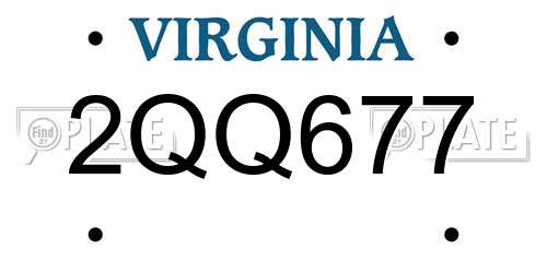 2QQ677 Virginia License Plate