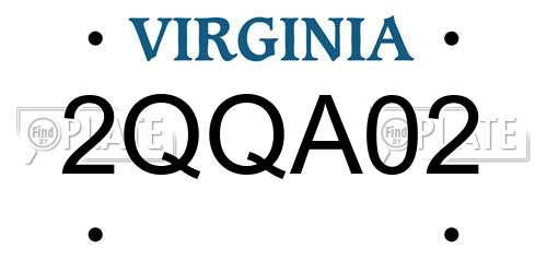 2QQA02 Virginia License Plate