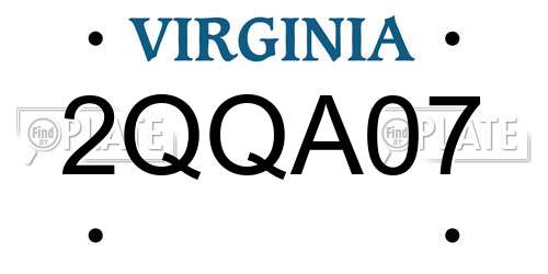 2QQA07 Virginia License Plate