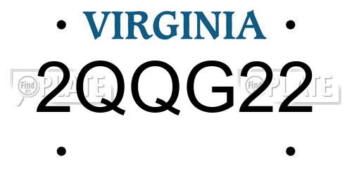 2QQG22 Virginia License Plate