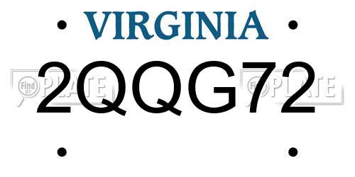 2QQG72 Virginia License Plate