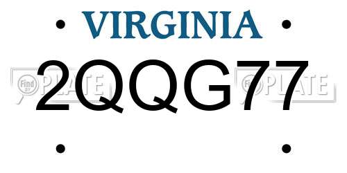 2QQG77 Virginia License Plate