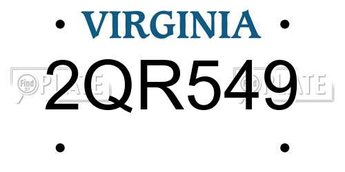 2QR549 Virginia License Plate