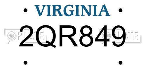 2QR849 Virginia License Plate