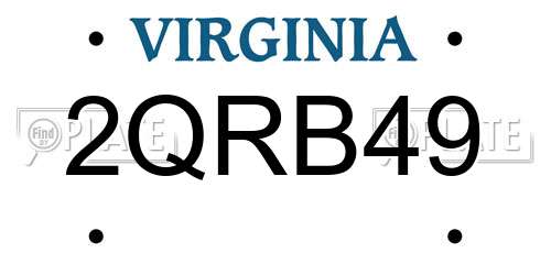 2QRB49 Virginia License Plate