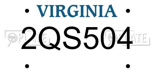 2QS504 Virginia License Plate