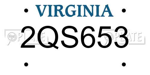2QS653 Virginia License Plate