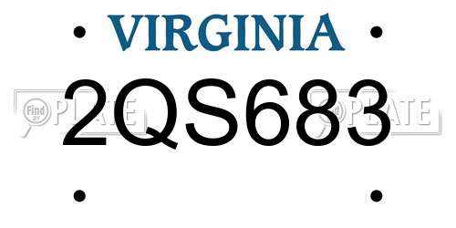2QS683 Virginia License Plate