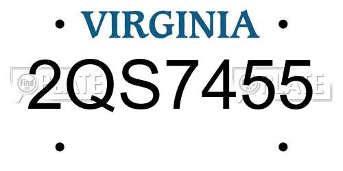 2QS7455 Virginia License Plate