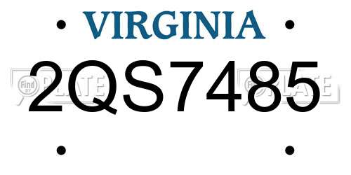 2QS7485 Virginia License Plate