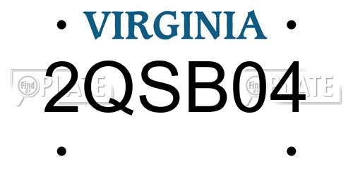 2QSB04 Virginia License Plate