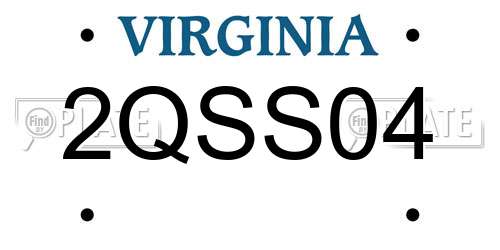 2QSS04 Virginia License Plate
