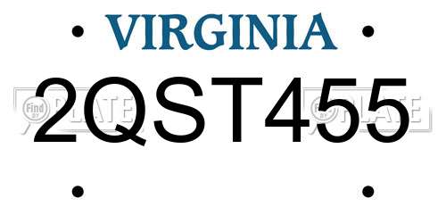 2QST455 Virginia License Plate