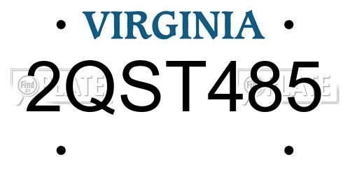 2QST485 Virginia License Plate