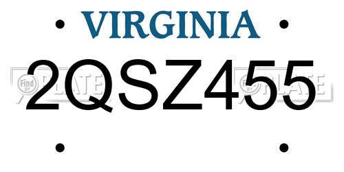 2QSZ455 Virginia License Plate