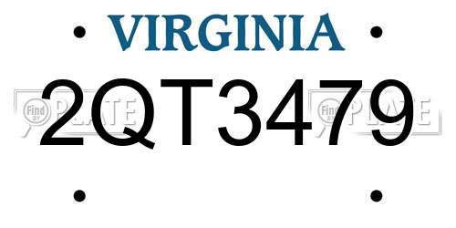 2QT3479 Virginia License Plate