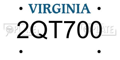 2QT700 Virginia License Plate
