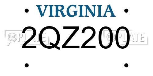 2QZ200 Virginia License Plate
