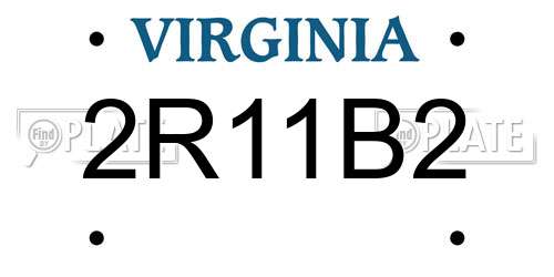 2R11B2 Virginia License Plate