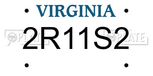 2R11S2 Virginia License Plate