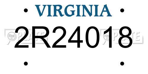 2R24018 Virginia License Plate