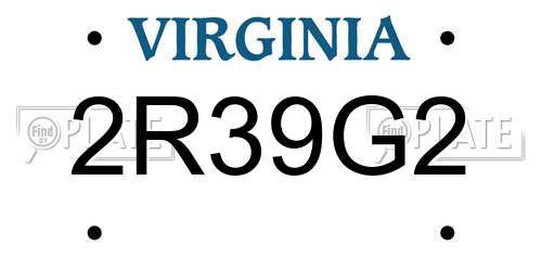 2R39G2 Virginia License Plate