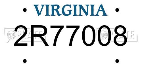 2R77008 Virginia License Plate