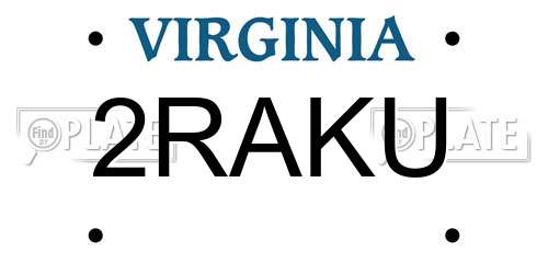 2RAKU Virginia License Plate