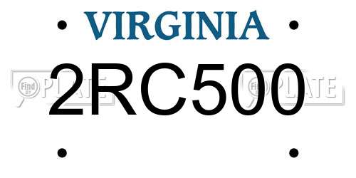 2RC500 Virginia License Plate