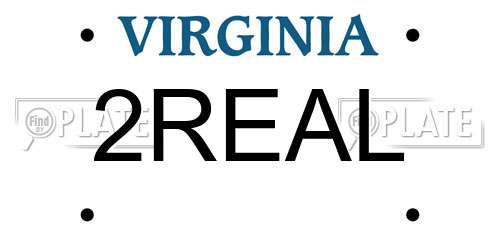 2REAL Virginia License Plate
