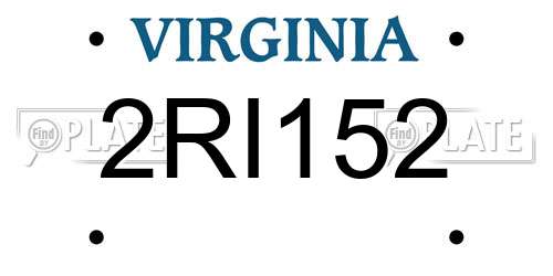 2RI152 Virginia License Plate