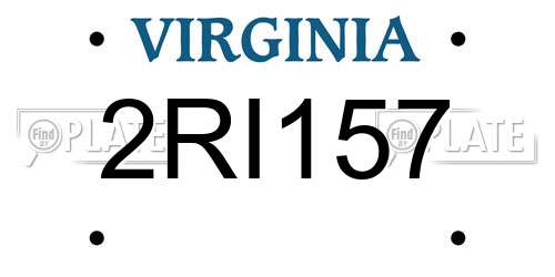 2RI157 Virginia License Plate