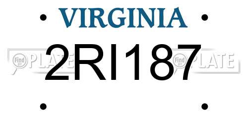 2RI187 Virginia License Plate