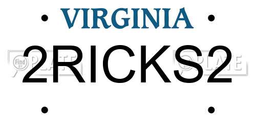 2RICKS2 Virginia License Plate
