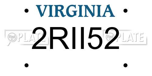 2RII52 Virginia License Plate