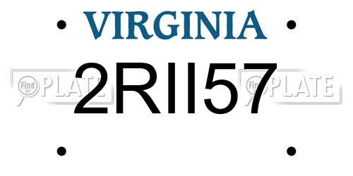 2RII57 Virginia License Plate