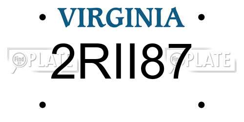 2RII87 Virginia License Plate