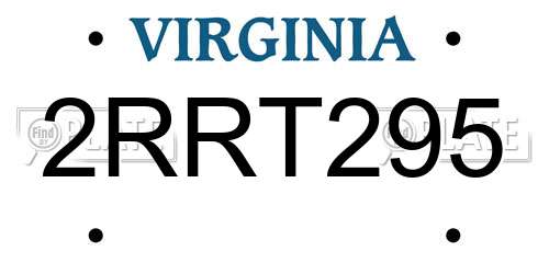 2RRT295 Virginia License Plate