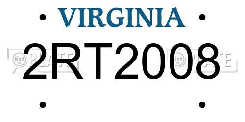2RT2008 Virginia License Plate
