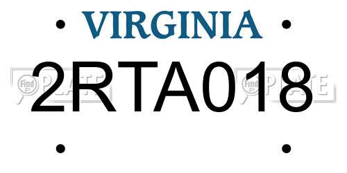 2RTA018 Virginia License Plate