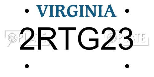 2RTG23 Virginia License Plate