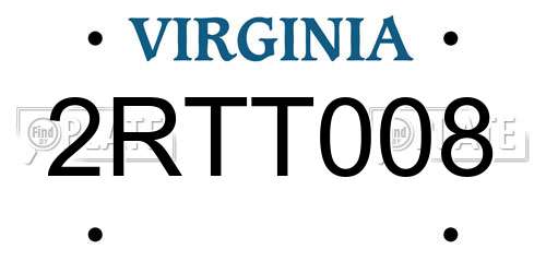 2RTT008 Virginia License Plate