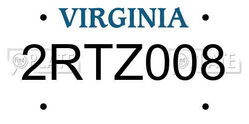 2RTZ008 Virginia License Plate